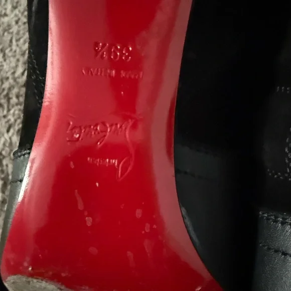 Christian Louboutin Black Moulamax Heeled Boots Size 39.5 - Picture 8 of 9